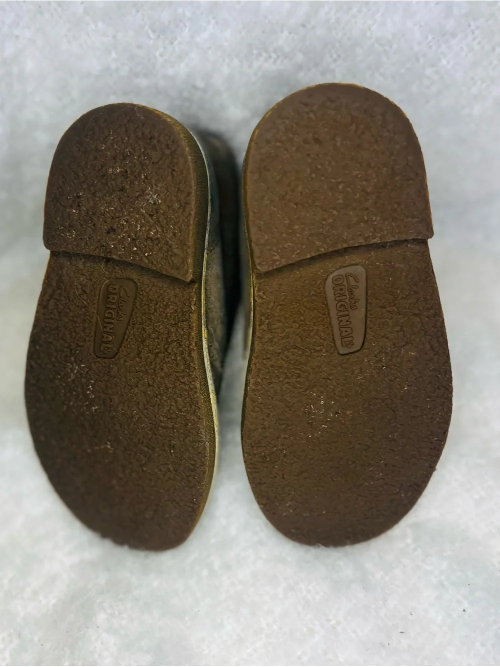 Clark Original Boys Suede Look (Leather) Boots in Taupe Size 9W